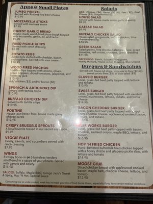 Menu photo 3 Hop'n Moose Rutland, VT