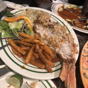 Alegrias Seafood - Another snapper pic - sorry it's already half eaten! It's huge though!! - Seafood Near Me - Chicago, Illinois