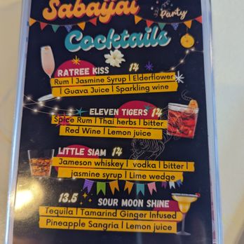 Sabai Jai Thai Cuisine - Cocktail menu continued. - Thai Near Me - Everett, Washington Sabai Jai Thai Cuisine - Cocktail menu continued. - Thai Near Me - Everett, Washington