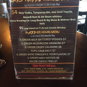 Taps & Apps - HH Menu - New American Near Me - Mililani, Hawaii