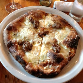 Pizzeria Toro - White pizza. Cheese, Sweet Fennel, Sausage. Needed a touch of salt...which arrived as freshly ground sea salt! - Pizza Near Me - Durham, North Carolina Pizzeria Toro - White pizza. Cheese, Sweet Fennel, Sausage. Needed a touch of salt...which arrived as freshly ground sea salt! - Pizza Near Me - Durham, North Carolina