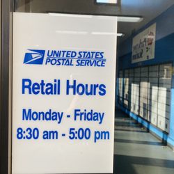 US Post Office - Open Monday to Friday 8:30 am to 5pm