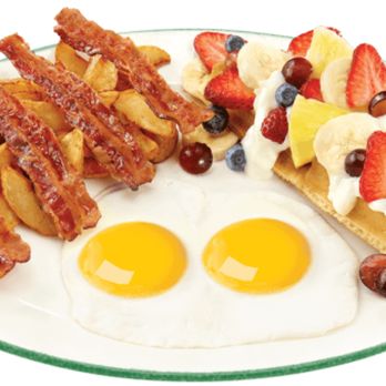 Cora - a plate of breakfast foods including eggs, fruit, and waffles - Breakfast & Brunch Near Me - Airdrie, Alberta