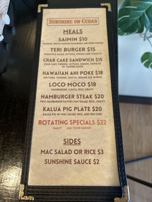Menu photo 2 Sunshine On Cedar Sandpoint, ID