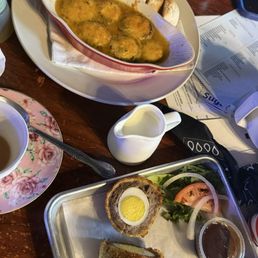 Scotch eggs and stuffed mushrooms Scotch eggs and stuffed mushrooms