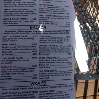 Good Life Cafe - Page 3 of menu - Vegetarian Near Me - Mammoth Lakes, California