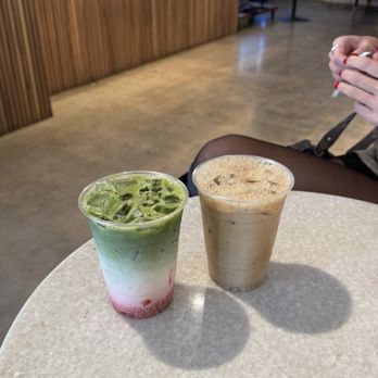 Varraco Coffee + Roasters - strawberry matcha, banana q latte - Coffee & Tea Near Me - Palm Desert, California Varraco Coffee + Roasters - strawberry matcha, banana q latte - Coffee & Tea Near Me - Palm Desert, California