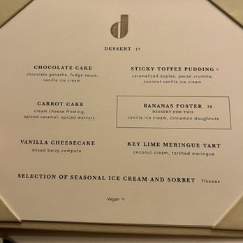 Don's Prime - Dessert menu - Steakhouses Near Me - Las Vegas, Nevada