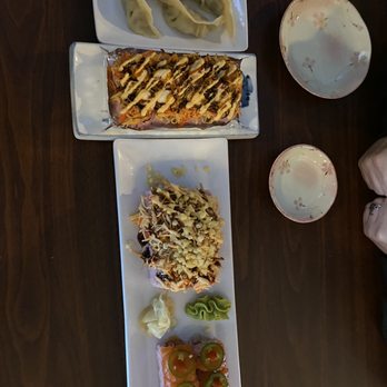 Sushi Go - Steamed Pork Gyoza Dumplings, Cry Baby, Crab Lover, Volcano Rolls. - Japanese Near Me - Arlington, Texas