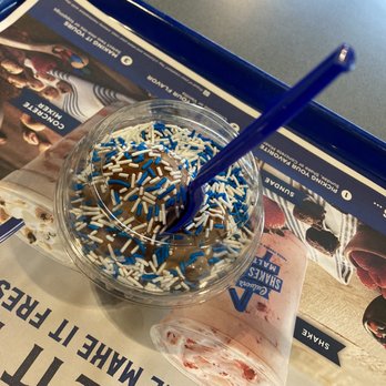 Culver's - Chocolate ice cream sundae with choc syrup and Carmel sauce and sprinkles. - Burgers Near Me - Zephyrhills, Florida