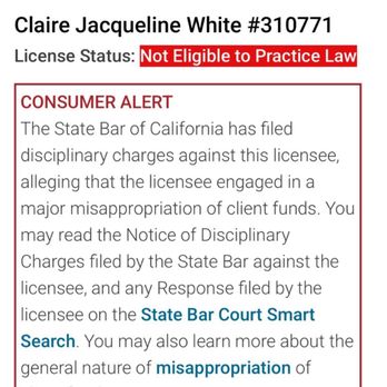 Claire White - Finally they took her license! - Criminal Defense Law Near Me Claire White - Finally they took her license! - Criminal Defense Law Near Me