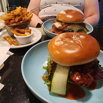 Sugar Tree Cafe - Chicken club (far end of the table), Nitro fries, Big Crunch Chicken (closest to camera) - Cafes Near Me - Nutley, New Jersey