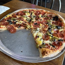 The Saint with double pepperoni & olives!