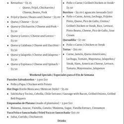 Antojitos Food Truck - Antojitos Menu with Weekend Specials