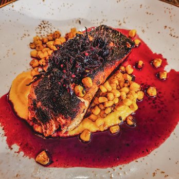 La Dama - Salmon encrusted in chapullin (grasshoppers) - Mexican Near Me - Milwaukee, Wisconsin La Dama - Salmon encrusted in chapullin (grasshoppers) - Mexican Near Me - Milwaukee, Wisconsin