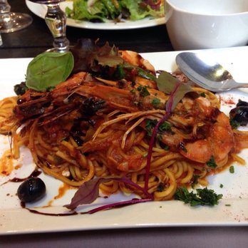 La Ville de Sienne - Spaghetti aux gambas - Italian Near Me - Nice, 06