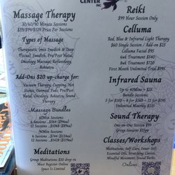 Tranquility Wellness Center - Menu - Dec 2022