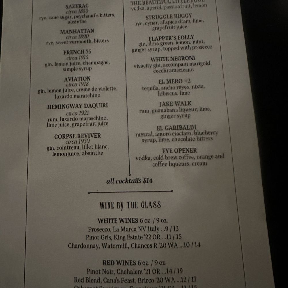 Drink Menu