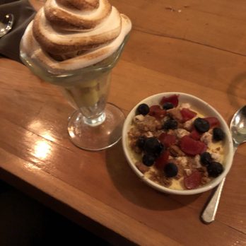 Fable Kitchen - Lemon meringue and goat cheesecake. So good! - Canadian (New) Near Me - Vancouver, British Columbia