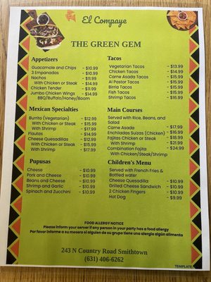 Menu photo 1 The Green Gem Smithtown, NY