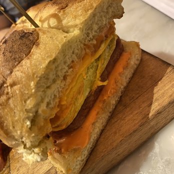 DOMU - Dr. Phillips - Spam Egg & Cheese sando close-up - Ramen Near Me - Orlando, Florida DOMU - Dr. Phillips - Spam Egg & Cheese sando close-up - Ramen Near Me - Orlando, Florida