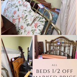 Second Blessings Resale Shop - All beds 1/2 off marked price!  Beautiful brass, upholstered, antique, and wood headboards/footboards.