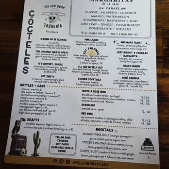 Yellow Door Taqueria - Menu (10/25) - Breakfast & Brunch Near Me - Providence, Rhode Island