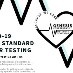 Genesis Comprehensive Wellness Screenings - We offer rapid and lab COVID tests.
Most Insurances accepted make an appointment at www.genesiswellscreen.com