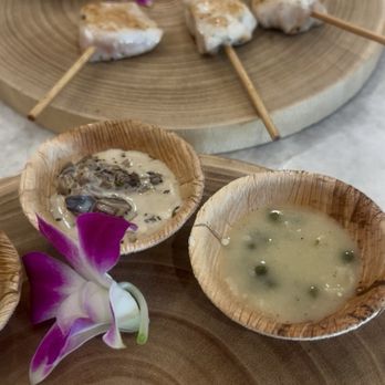 Chef Debby Private Chef Events. - Chicken skewers with 3 dipping sauces - Personal Chefs Near Me