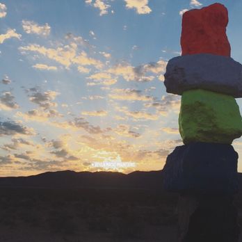 Seven Magic Mountains - Watching the Sun Rise - Public Art Near Me - Las Vegas, Nevada