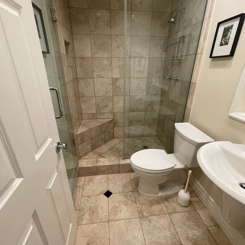 Regrouted shower Regrouted shower