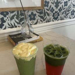 Sticky mango rice matcha and Botanical Jam Sticky mango rice matcha and Botanical Jam