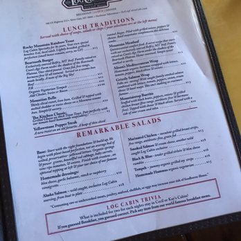 Log Cabin Cafe - Menu - Cafes Near Me - Silver Gate, Montana