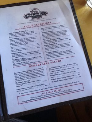 Menu photo 7 Log Cabin Cafe Silver Gate, MT
