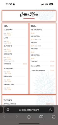 Menu photo 2 Lela's Eatery San Juan, PR Menu photo 2 Lela's Eatery San Juan, PR