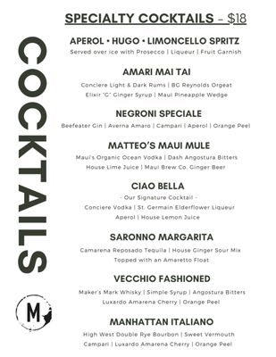 Menu photo 5 Matteo's Osteria Wailea, HI Menu photo 5 Matteo's Osteria Wailea, HI