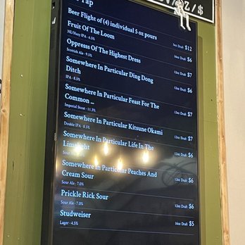 Somewhere in Particular Brewing - Beer List. - Brewpubs Near Me - Columbus, Ohio