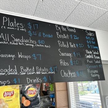 Charlie Ro’s BBQ - Menu board as of 04/04/24 - Barbeque Near Me - Taylor, Texas