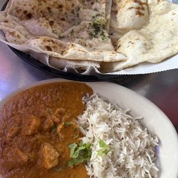 Chicken Tikki Masala and Garlic Naan Chicken Tikki Masala and Garlic Naan