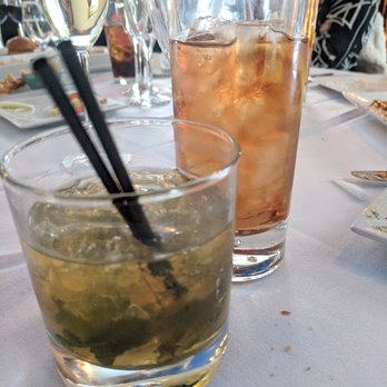 Cypress Tavern - Mint Julep (not great) & Sika in the background (incredible!) - Greek Near Me - Kinnelon, New Jersey