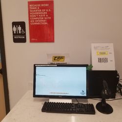 Walter E Olson Memorial Library - Self Check out option. Use it when our Info desk is busy.