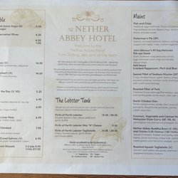 Nether Abbey Hotel - The menu!