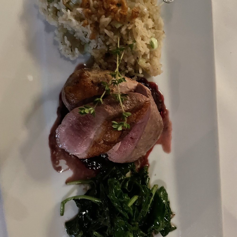 Bistro 45 - Seared Maple Leaf Duck Breast - New American Near Me - Pasadena, California Bistro 45 - Seared Maple Leaf Duck Breast - New American Near Me - Pasadena, California