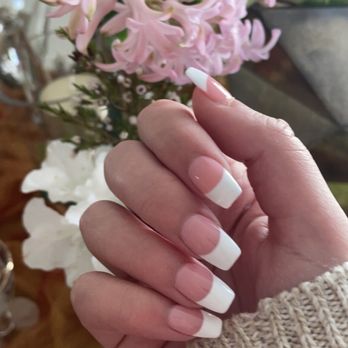 V's Nails Spa - Long gel-x French nails by Ban - Nail Salons Near Me - Irvine, California