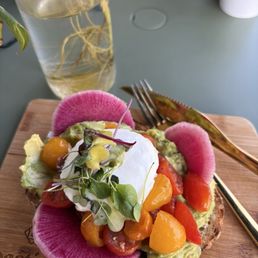 Avocado toast with poached egg Avocado toast with poached egg