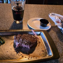 Budreau Steak & Taphouse - Sirloin, asparagus, & bacon nuggs