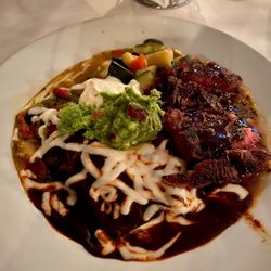 6 oz ribeye and enchiladas