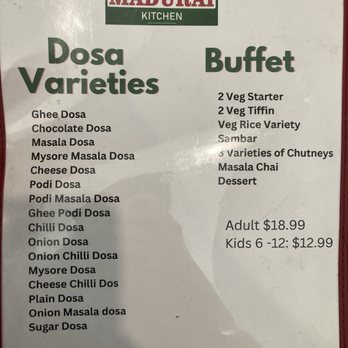 Madurai Kitchen - Buffet menu - Indian Near Me - Arlington Heights, Illinois