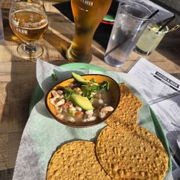 Shrimp ceveche and tacos! Absolute killer, refreshing, crisp and delicious. The 2 wait staff know their stuff and deliver. 5 star Shrimp ceveche and tacos! Absolute killer, refreshing, crisp and delicious. The 2 wait staff know their stuff and deliver. 5 star