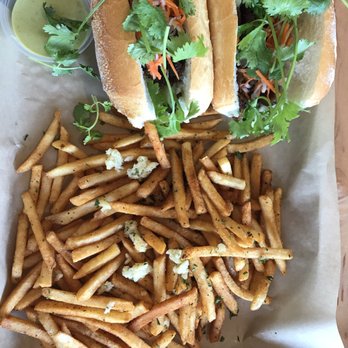 Nguyen's Kitchen - Pork Banh Mi with Cajun garlic fries - Vietnamese Near Me - Orange, California